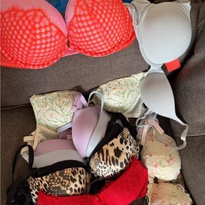 Victoria's Secret Bra Collection - Red, Gray, Black, Purple, Cream, leopard, blu